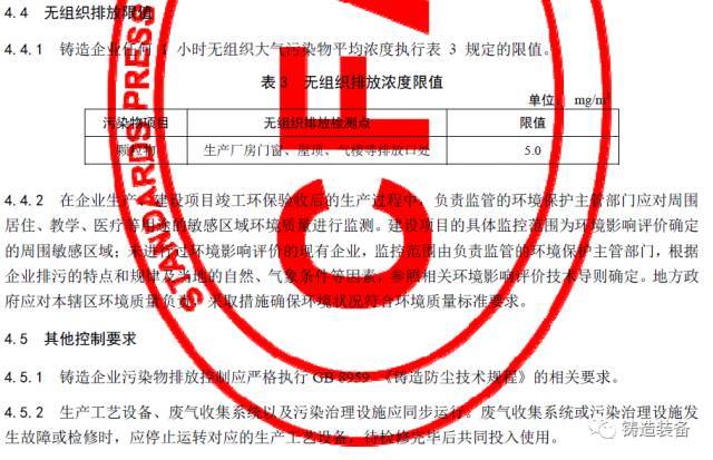 大气污染物排放限值